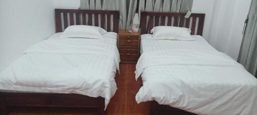 two beds sitting next to each other in a room at 阳光客栈 in Luang Prabang
