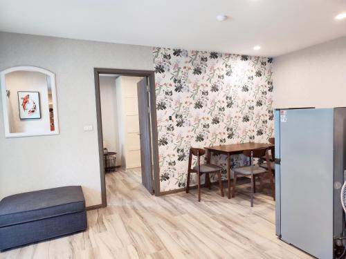 Η κουζίνα ή μικρή κουζίνα στο 2 Bedrooms Suite Pool Access@The Title Residencies Naiyang