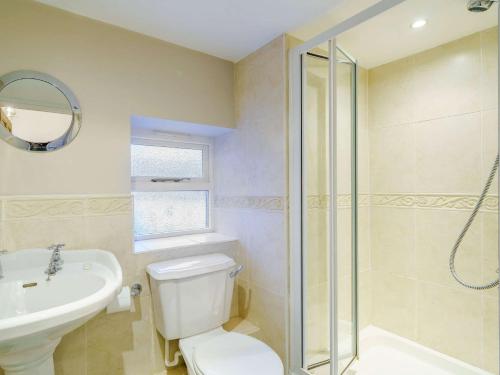 a bathroom with a toilet and a sink and a shower at 3 Bed in Hawkshead Village LLH21 in Hawkshead