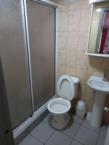 Koupelna v ubytování Cabañas Chiloe
