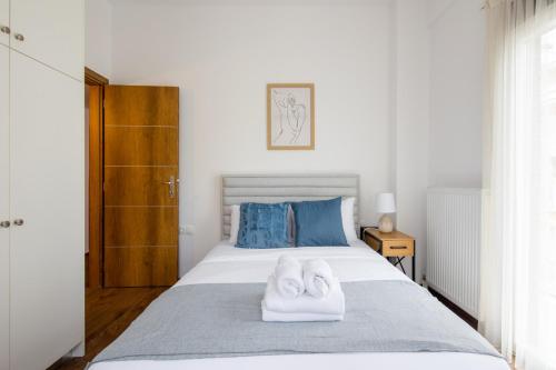 Krevet ili kreveti u jedinici u okviru objekta Alex 2 Bedroom Apartment in Athens