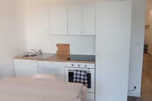 Appartement cosy avec jardin tesisinde mutfak veya mini mutfak
