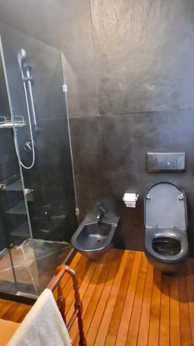 a bathroom with a toilet and a sink at Relax al Mare in Viareggio