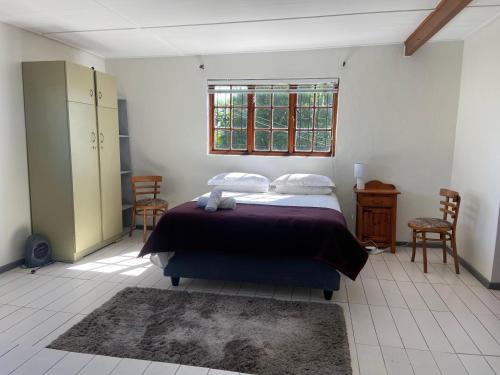 a bedroom with a bed and a window at iNkosi Luxury Lodge in Parow