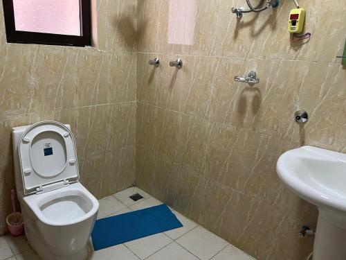 ein Bad mit einem WC und einem Waschbecken in der Unterkunft Hotel 21 in Aksum