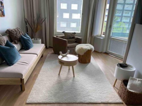 Posezení v ubytování Beautiful apartment - own parking space included