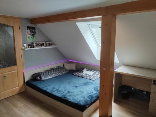 Zimmer mit Etagenbett im Dachgeschoss in der Unterkunft Svratouch in Swratouch