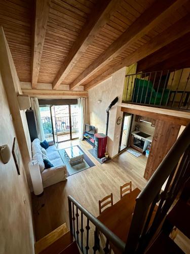 an overhead view of a living room in a house at EL BALCÓN PANORÁMICO DE GREDOS in Mijares