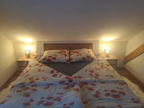 Cama o camas de una habitación en Landgut DIE AUSZEIT - Erholung am Berg 1300m