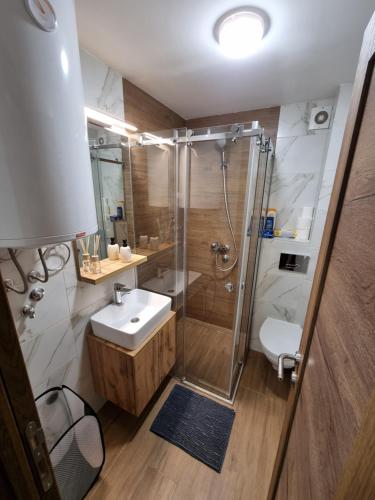 Ένα μπάνιο στο Borovi 2 Lux Apartment