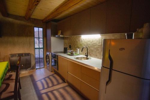 a kitchen with a refrigerator and a sink at Alamos de Perdriel in Perdriel