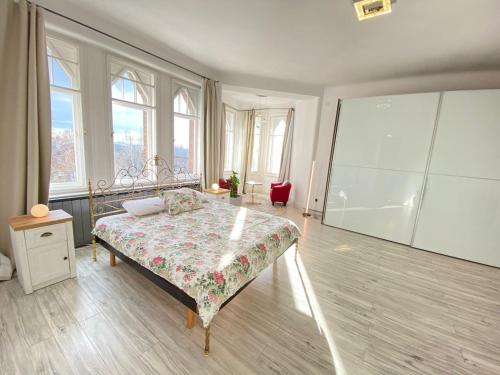 Posteľ alebo postele v izbe v ubytovaní Penthouse in the castle