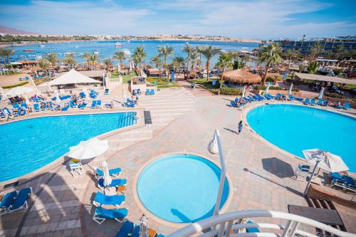 an overhead view of a swimming pool at a resort at Marina Sharm Hotel in Sharm El Sheikh