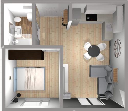 Postel nebo postele na pokoji v ubytování Apartament przy Łąkach - Zakodomki (Kraków)