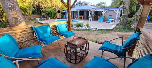 Zahrada ubytování Gîte Kaz à Topaze, piscine, jardin tropical