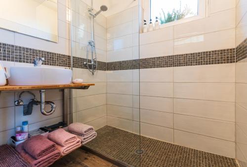 Koupelna v ubytování Ubytování na samotě - Apartmán U Tesařů