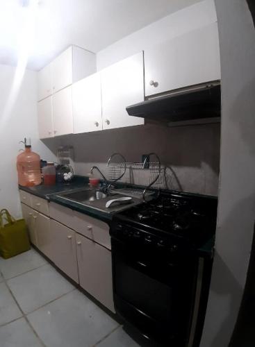 Virtuve vai virtuves zona naktsmītnē Habitación Céntrica en Departamento compartido CDMX