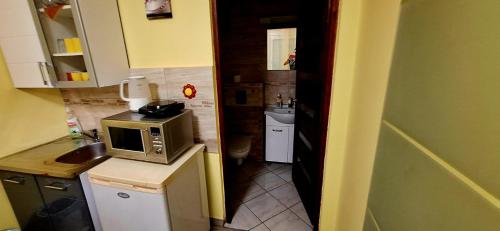 Een keuken of kitchenette bij Kolibri - Yellow apartman