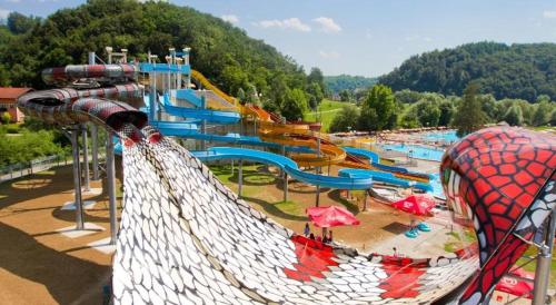 a large water park with a water slide at F96 TERME OLIMIA, Aqualuna KAMP NATURA PODČETRTEK card included all year in Podčetrtek