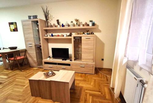 Una televisión o centro de entretenimiento en Apartment Vas Raj