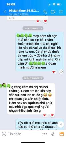 a text message between a man and a woman at Friendly villa SH Đại Lải 4 phòng ngủ in Phúc Yên