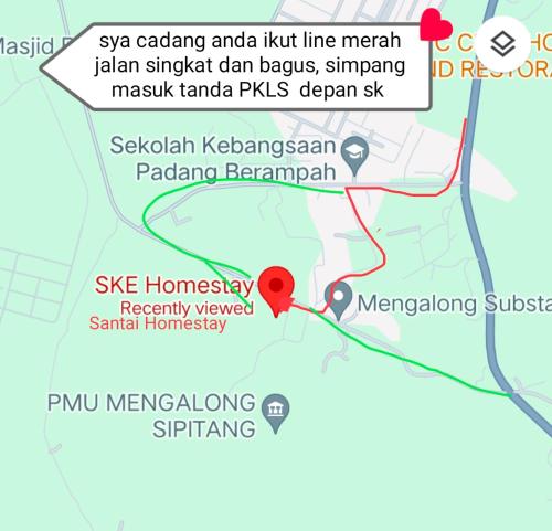a map showing the location of the mosque at Santai HomeStay Sipitang in Sipitang
