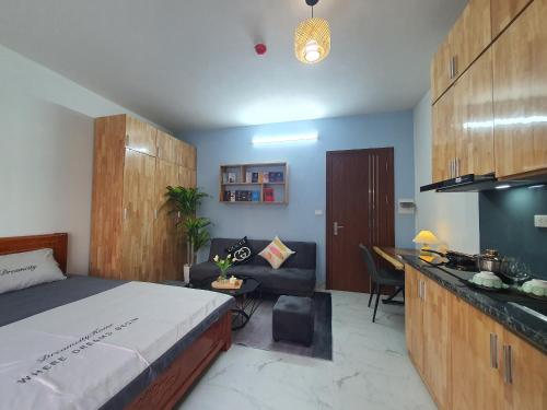 Eldhús eða eldhúskrókur á Apartment 89 Phạm Văn Đồng