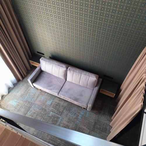 an overhead view of a bed in a room at BULVAR in Malbork