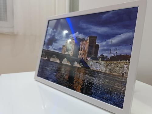 a picture of a bridge in a museum exhibit at Apartman ''Airplane'' Sarajevo in Sarajevo