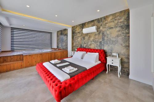 En eller flere senger på et rom på Villa Golden 1 / Kalkan