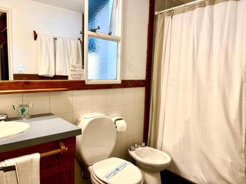 AldeaAndina Tiempo Compartido Hotel&Spa Bariloche في سان كارلوس دي باريلوتشي: حمام مع مرحاض ومغسلة