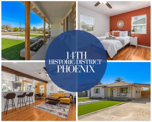 a collage of pictures of a house at 14th Coronado Historic District Phoenix home in Phoenix