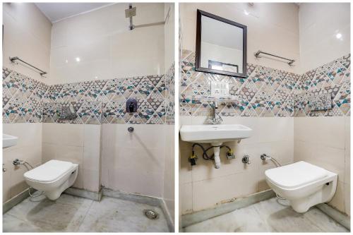 Bilik mandi di Hotel O Anshun Residency Near Mk Cinemas Rohini