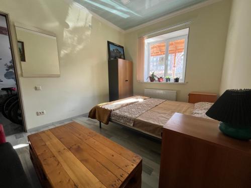a bedroom with two beds and a window at Bedroom Lake Sevan Hostel in Sevan