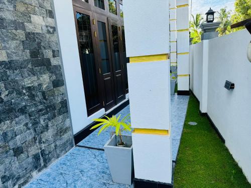a house with a plant in a pot next to a door at Royal Palace Mirissa in Mirissa