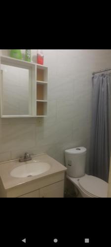 een badkamer met een wastafel en een toilet bij Apartamento Puente del Zorro in Ciudad Juárez