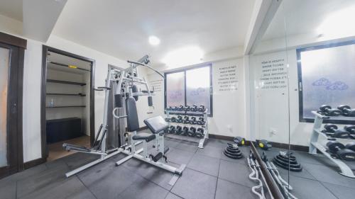 a room with a gym with a lot of equipment at Dalai-La Boutique Hotel in Kathmandu