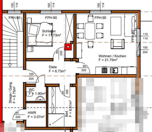 a floor plan of a house with at Erbhof Fritzing in Ebbs