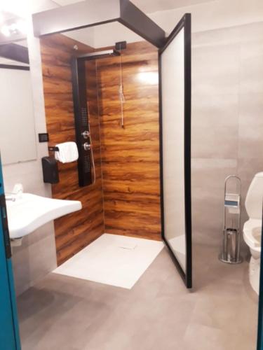 Koupelna v ubytování Hotel Celis