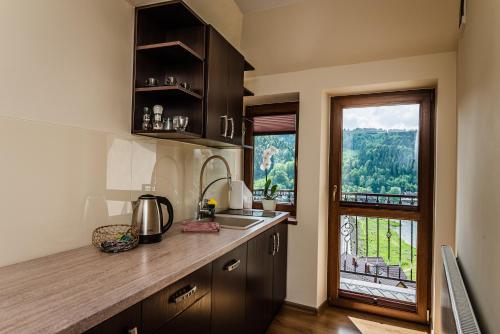 Dapur atau dapur kecil di Apartamenty Widok