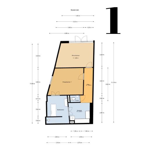 Pelan lantai bagi Peulenstraat 224