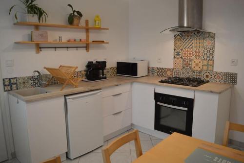 Dapur atau dapur kecil di Au calme à la Marelle