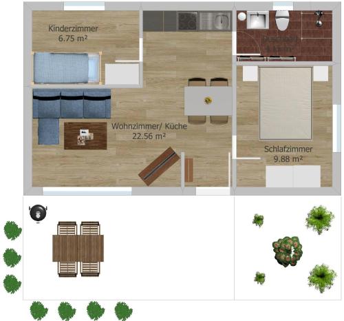 Půdorys ubytování Ferienhaus Eichhörnchen