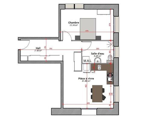 a floor plan of a house at Résidence Léon Blum - Appartements design - Parking in Clermont-Ferrand