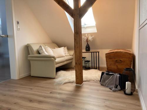 Χώρος καθιστικού στο Ferienwohnungen bei der Purpurbuche