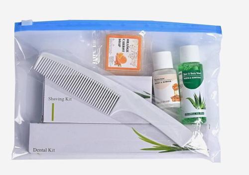 a box with a razor blade and other products in it at 2BHK AC Service Apartment 102 Bhugaon in Pune
