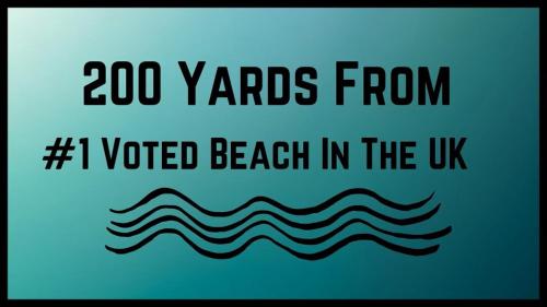 a sign that says yards from i voted beach in the us at 3 bedroom modern flat, sleeps 8, Mablethorpe, Linc in Mablethorpe