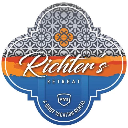 a logo for a kitchen retreat with a mandala at Richters Retreat - A birdy Vacation Rental in Boerne