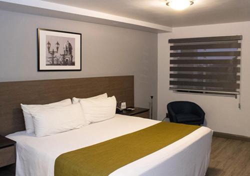 Un pat sau paturi într-o cameră la Hotel Calafia
