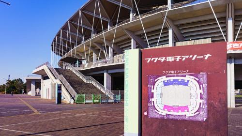 an empty stadium with a scoreboard in front of it at Toyoko Inn Chiba Makuhari in Chiba